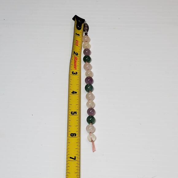 Stone Beaded Bracelet Broken Clasp Missing Pieces 6" - Picture 5 of 5